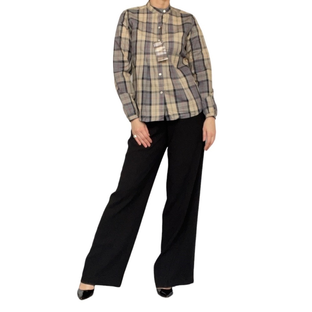BARBOUR DRESS TARTAN Checked Fitted Long Sleeve Blouse Size 12 NEW WITH TAG - Picture 2 of 6